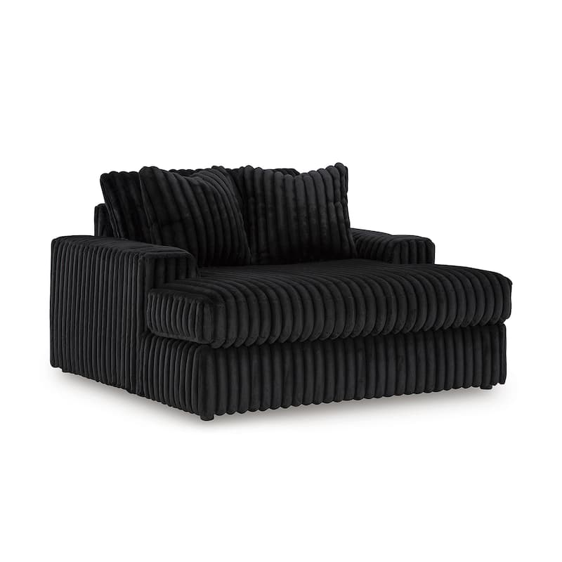 Signature Design by Ashley Midnight-Madness Black Oversized Chaise - 64"W x 68"D x 41"H