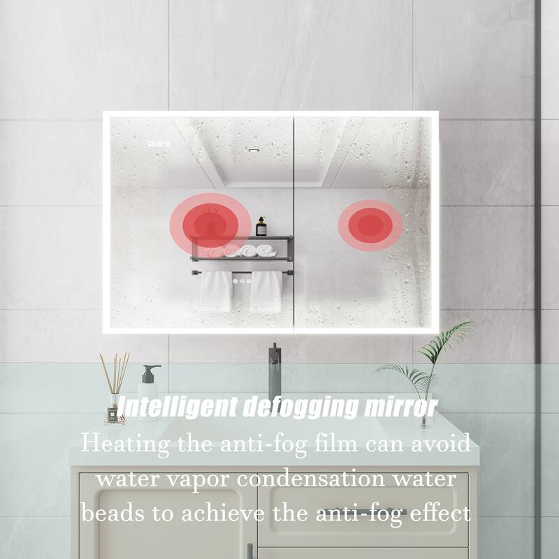 LED Medicine Cabinet with Mirror,Lighted Medicine Cabinet with Defogger, Dimmer,Surface Mount
