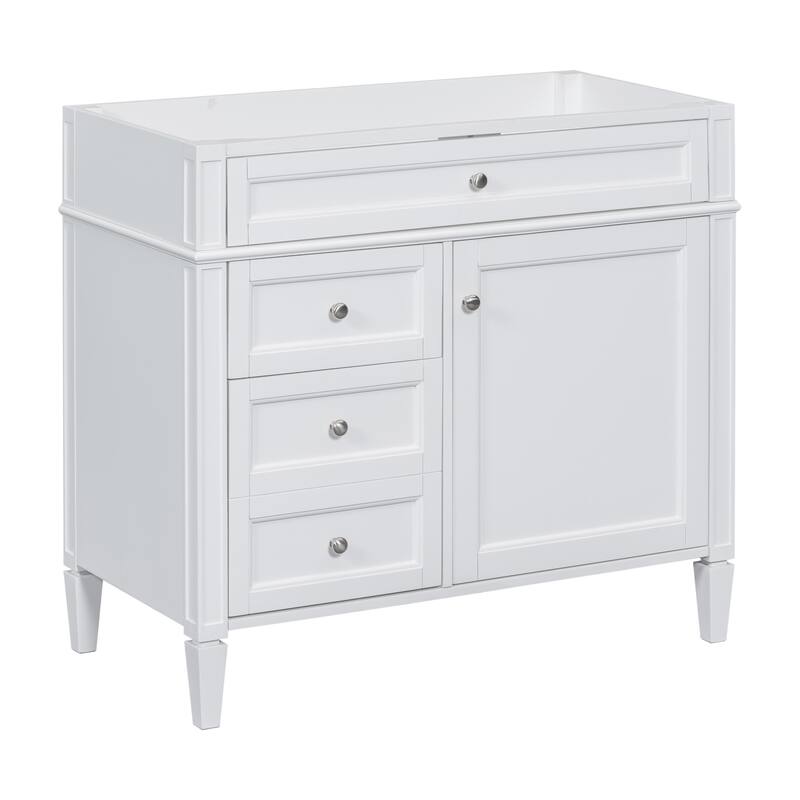 (Base Only)Modern Bathroom Storage Vanity Base with 2 Drawers and a Tip-out Drawer