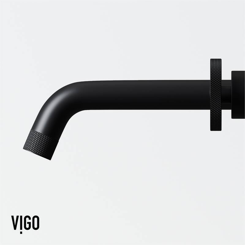 VIGO Anvil 16"L x 16"W MatteStone Vessel Sink and Cass Wall Mount Faucet Set