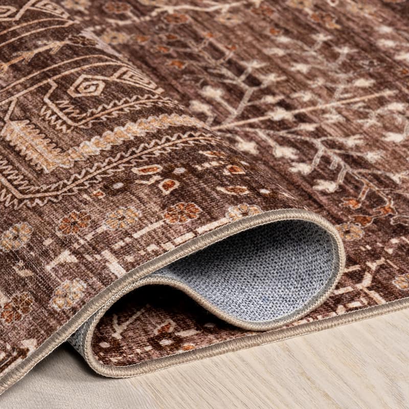 Nuloom Feliciti SplashGuard Floral & Paisley Machine Washable Area Rug