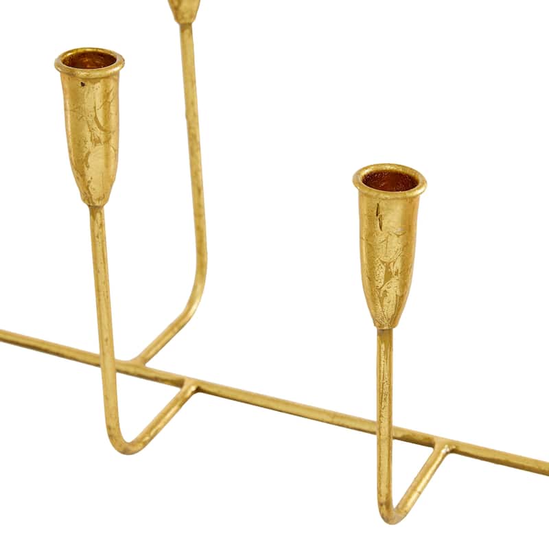 Metal Long Tapered 7 Holder Decorative Candelabra - Gold or Black - CosmoLiving by Cosmopolitan