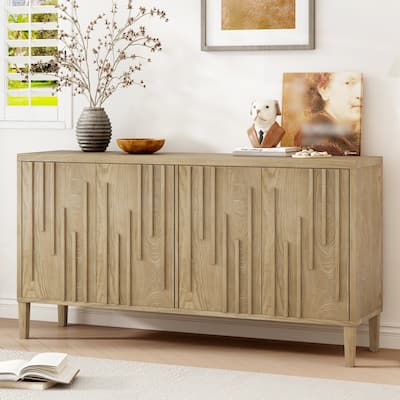 Distinctive Solid Ash Veneer Buffet with Storage