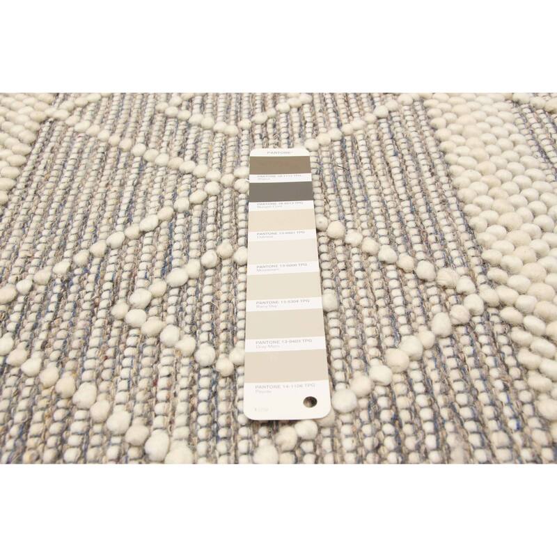 ECARPETGALLERY Braid weave Sienna Brown, Cream Wool Rug - 6'0 x 9'1
