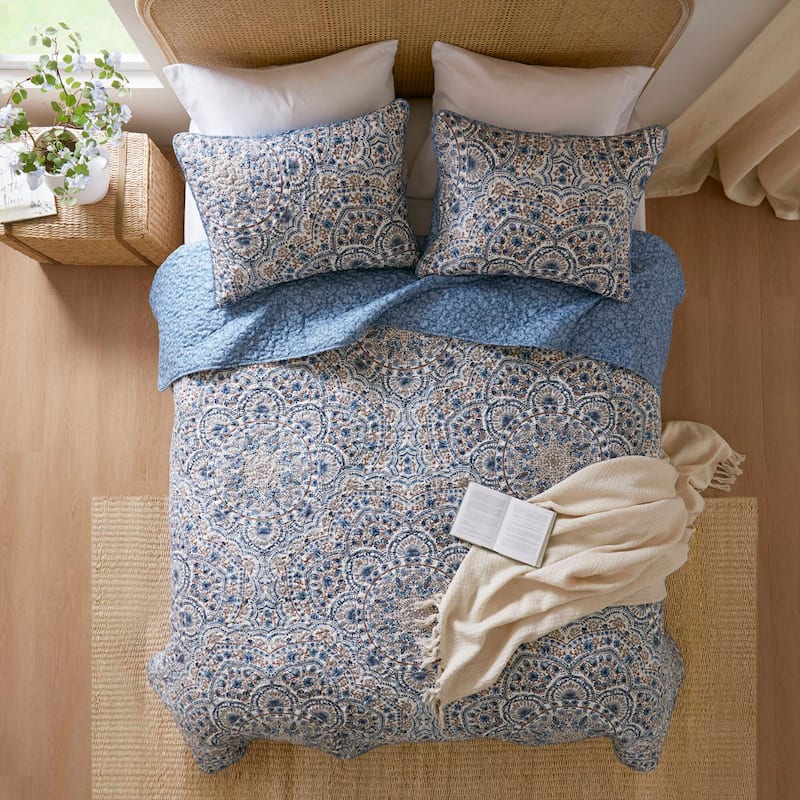 Chelsea Square Valerie Boho Floral Reversible Quilt