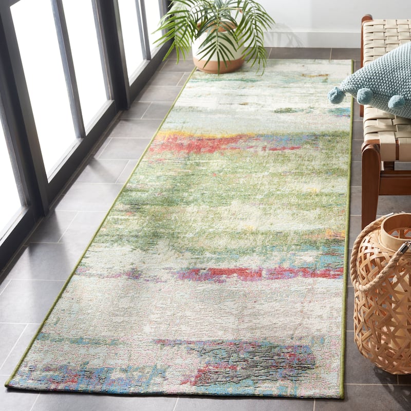SAFAVIEH Barbados Gulbeyaz Modern Waterproof Patio Backyard Rug