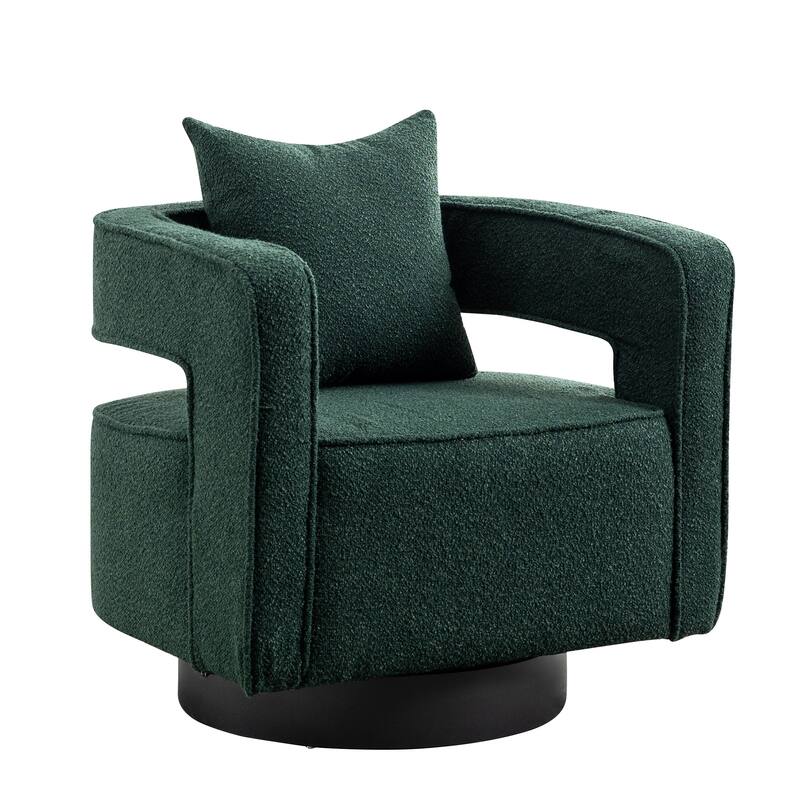 Accent Open Back Chair Modern Comfy Sofa Chair With Base, Club Chair Leisure Arm Chair For Lounge
