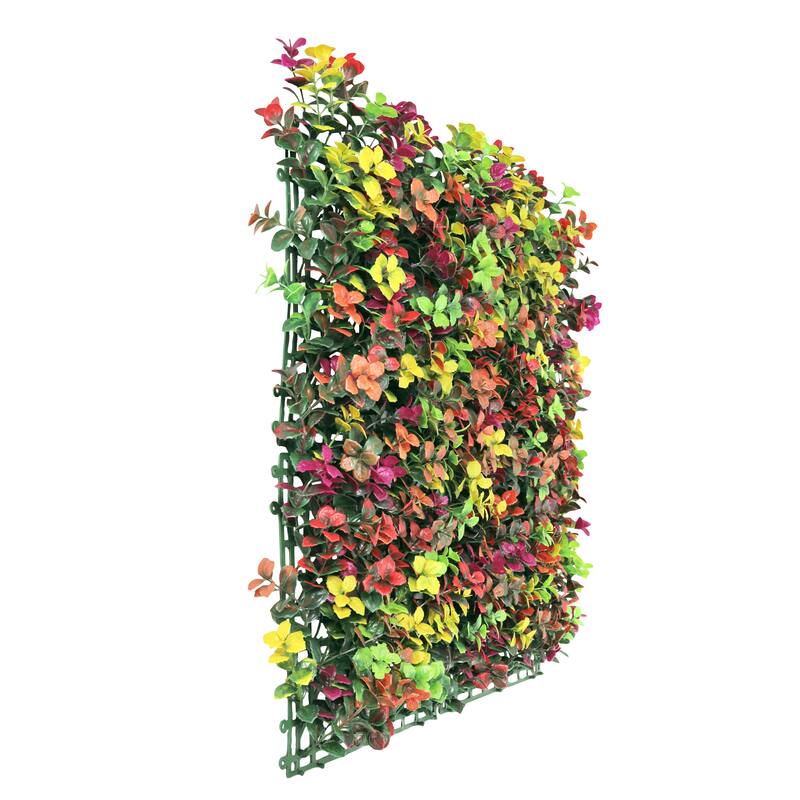 Set of 4 Artificial Mini Ivy Leaf Greenery Wall Panel Hedge Mat Backdrop Privacy Screen 20in - 20" L x 20" W x 3" DP