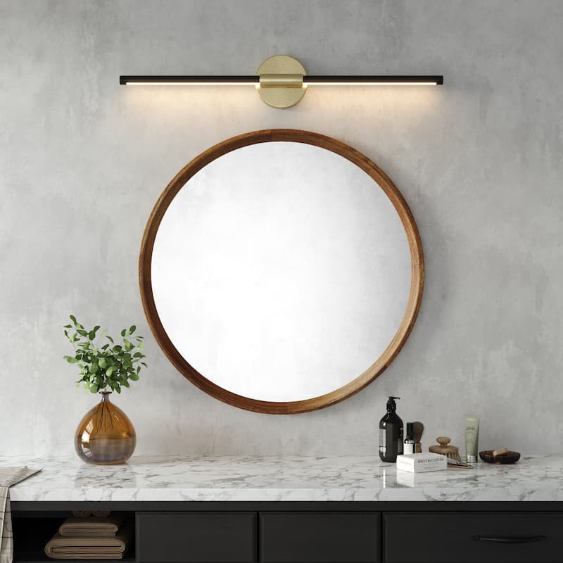 2 Pack Modern Linear LED Fixtures 28'' Bath Vanity Light Mirror Sconce