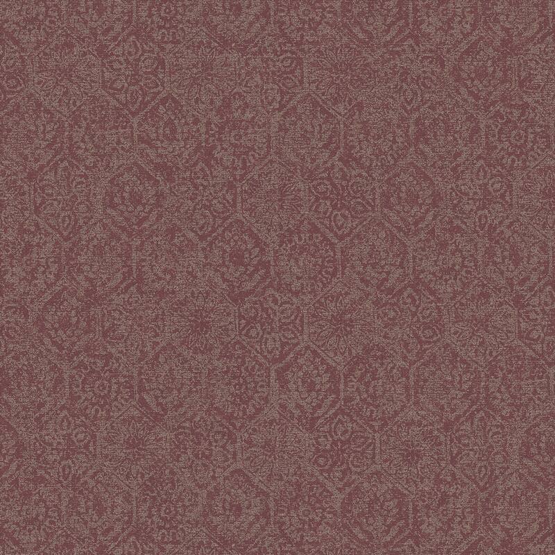Advantage Edsel Maroon Geometric Wallpaper - 20.9in x 396in x 0.025in - 20.9in x 396in x 0.025in