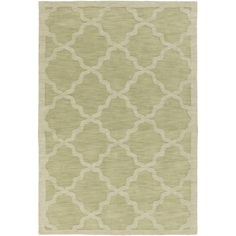 Hand-Tufted Amy Tone-on-Tone Lattice Wool Area Rug