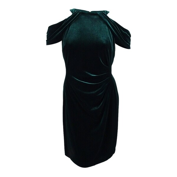 ralph lauren green velvet dress