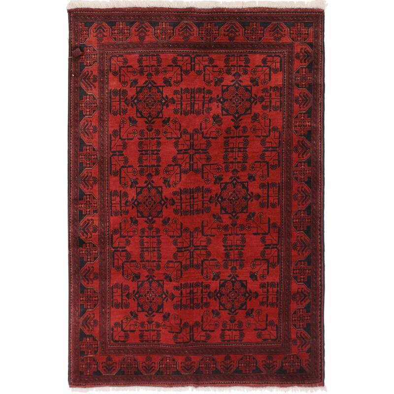 Southwestern Biljik Khal Mohammadi Bristol Red/Black Rug - 4'2'' x 6'4''