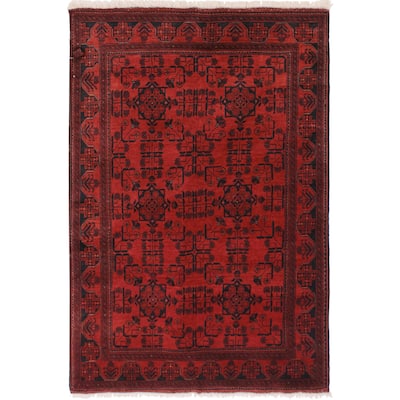 Southwestern Biljik Khal Mohammadi Bristol Red/Black Rug - 4'2'' x 6'4''