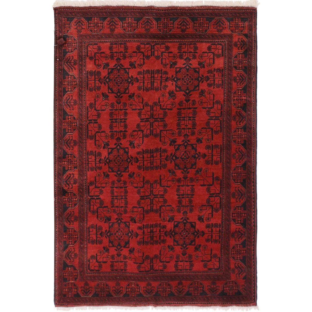 Southwestern Biljik Khal Mohammadi Bristol Red/Black Rug - 4'2'' x 6'4''