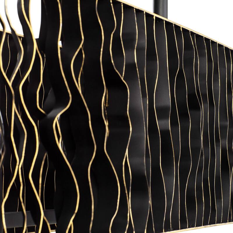 Varaluz Estela Linear Pendant - Matte Black/French Gold - 36"W