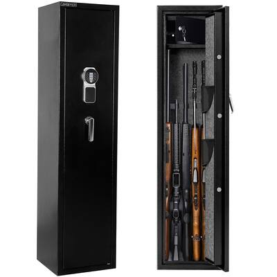 Gun Safe for 5 Rifles with Pistol Pocket and Bullet Lock Case