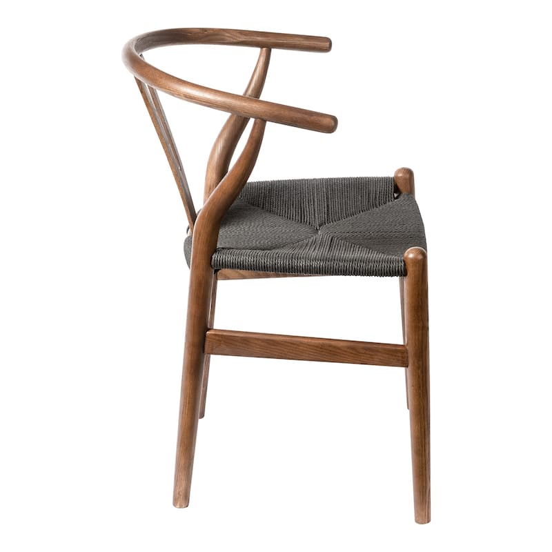 Albany-2 - Black - Natural Papercord Seat (Set of 2)