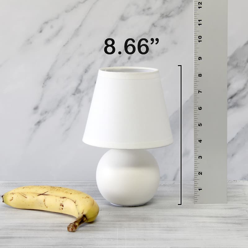 8.66" Petite Orb Lamp Two Pack Set w Matching Fabric Shade