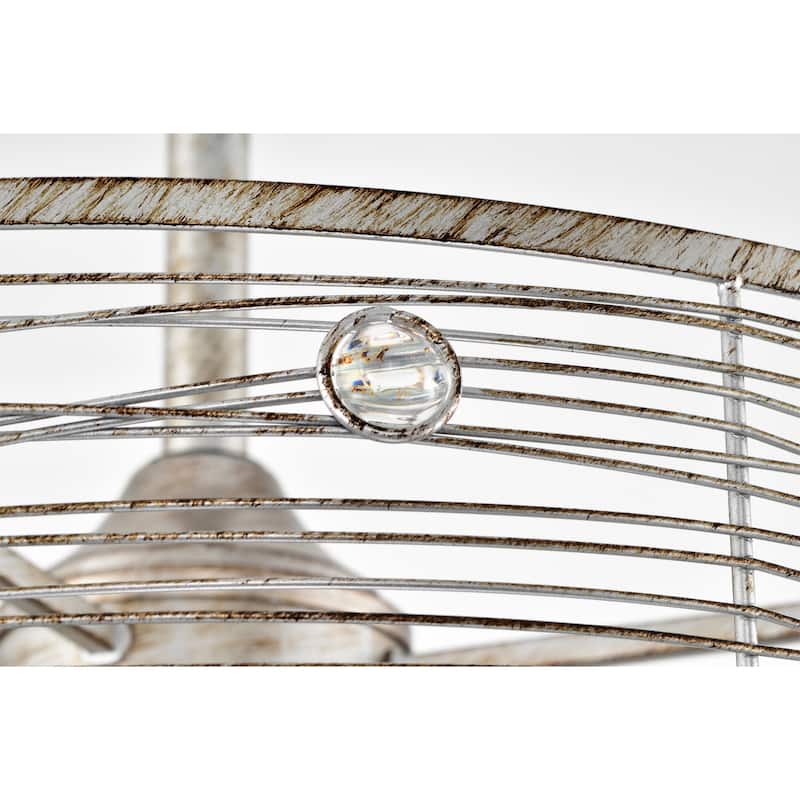 Terrance 23 Inch Antique Finish Crystal Ceiling Fandelier with Remote