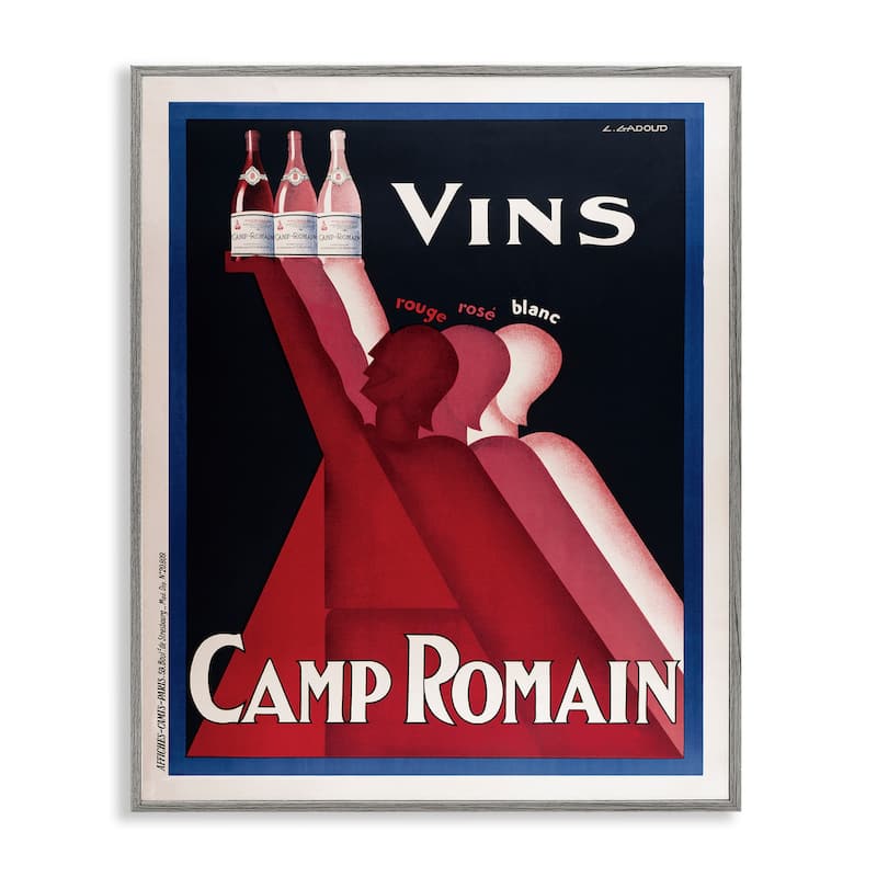 Stupell Antique Wine Bottle Trio Framed Giclee Art Design By Marcus Jules - 11 x 14 - Grey