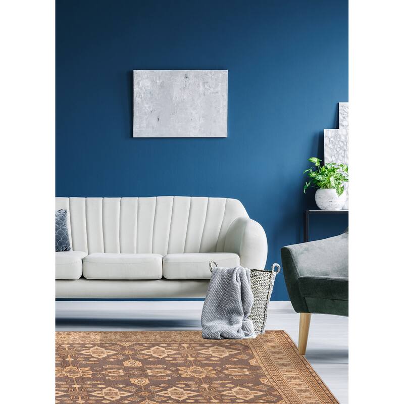 ECARPETGALLERY Hand-knotted Finest Kargahi Grey Wool Rug - 6'10 x 9'4