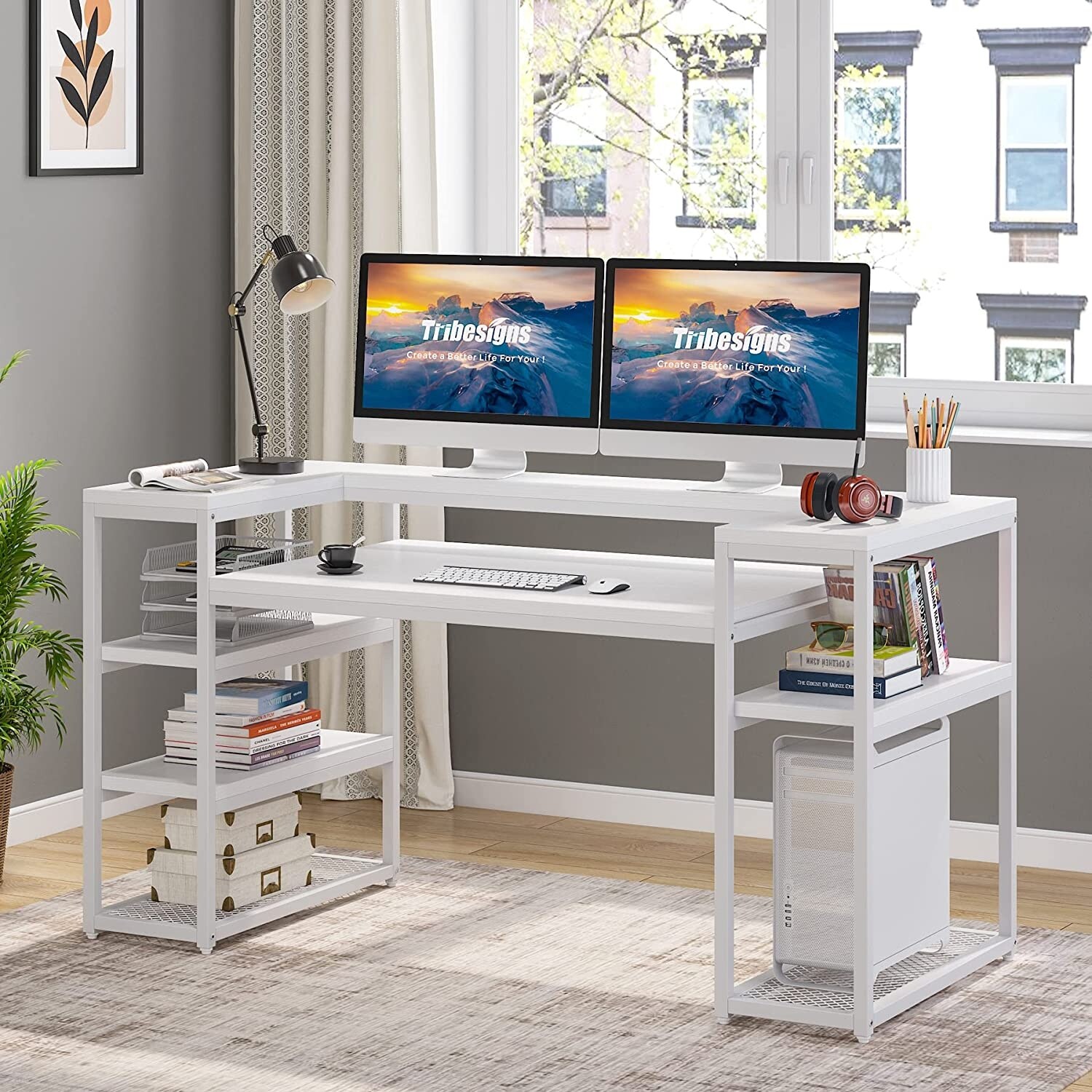 Tribesigns 63 shop inch computer desk