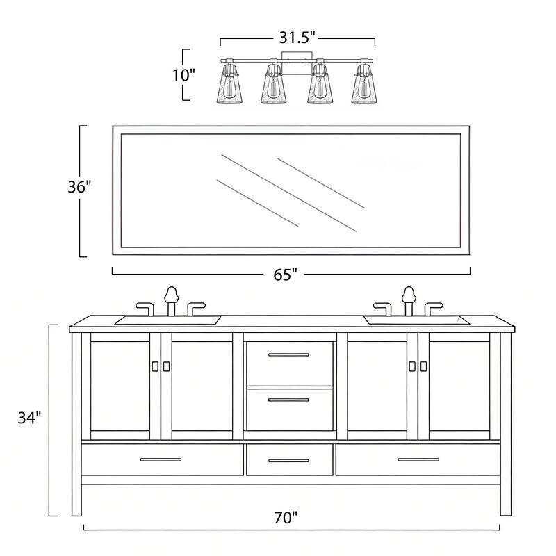 Modern Vanity Light Wall Mount Sconces with Glass Shade