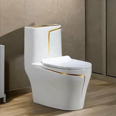 White Comfort Ceramic One Piece Toilet with Seat