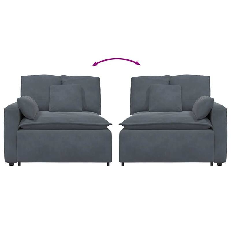 vidaXL Modular Sofa Dark Grey