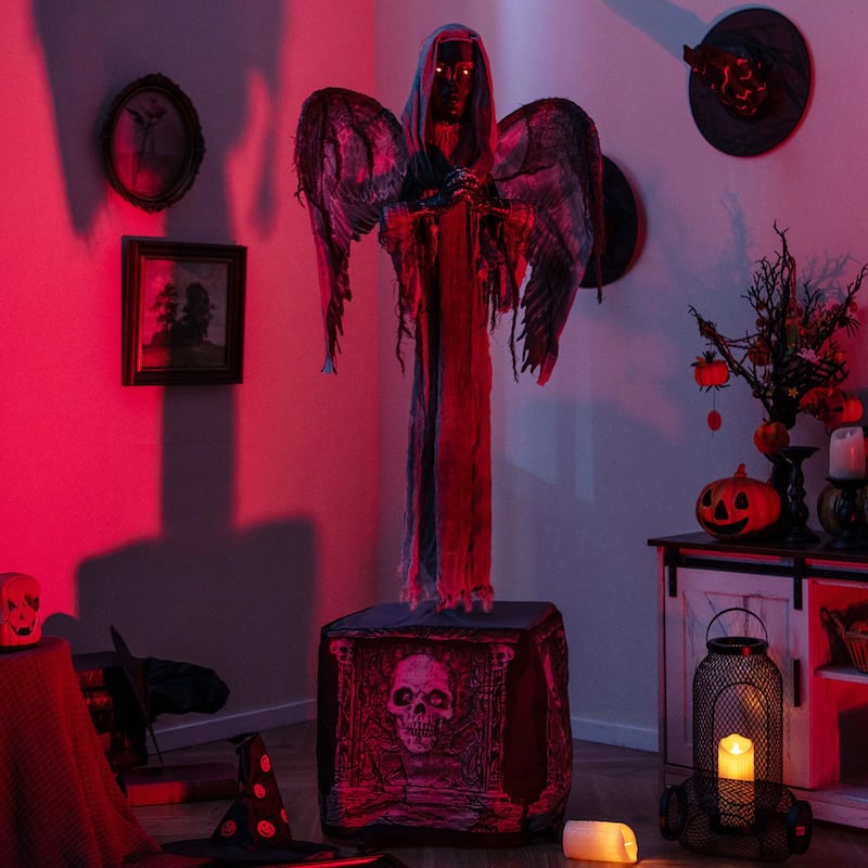 Costway 5.5ft Halloween Animatronic Decoration Animated Praying Angel - See Details