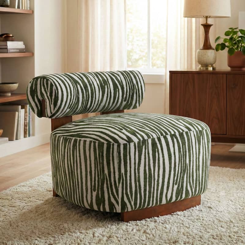 Furniture of America Orynt Modern Zebra Upholstered Accent Chair - Green