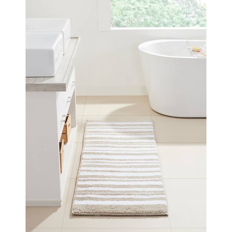 Better Trends Marrakesh Reversible 100% Polyester Tufted Bathroom Rugs – Ultra Soft, Water Absorbent, Machine Washable Bath Mats