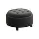 preview thumbnail 10 of 9, 29.33" Round Fleece Ottoman with Reversible Lid & Hidden Storage