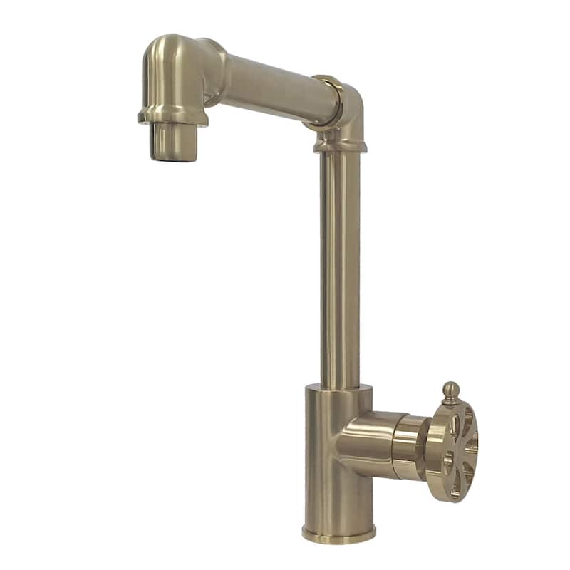 Kingston Brass Belknap Single-Handle 1-Hole Deck Mount Bathroom Faucet with Push Pop-Up - Brushed Brass