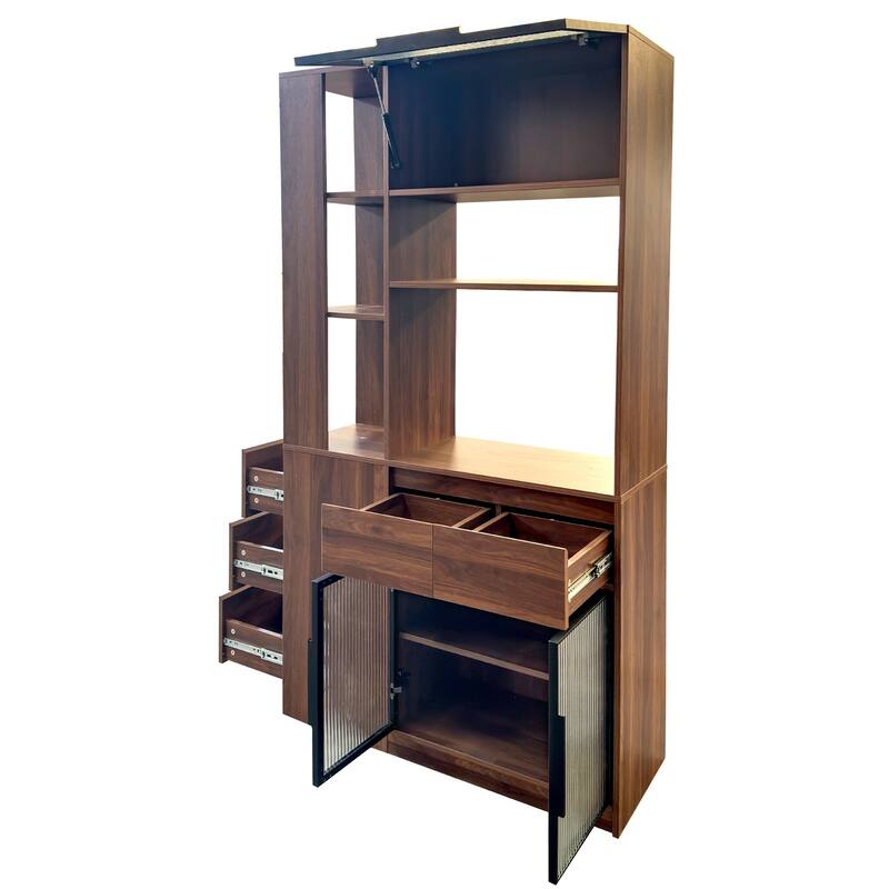 70.87"H Tall Storage Cabinet with Multi-functional Storage Space, Modern Wooden Entrance Organizer for Hallway, Living Room