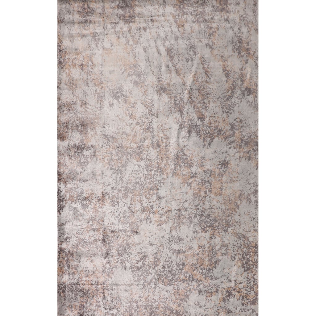 Multi-Color Abstract Indian Area Rug Handmade Wool Carpet - 6'6"x 9'10"