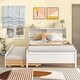 preview thumbnail 3 of 6, White Platform Bed with Bookcase, Twin Trundle, Drawers