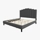 preview thumbnail 47 of 55, Tufted Upholstered Platform Bed with Sturdy Center Legs and Elegant Headboard for Bedroom by HULALA HOME