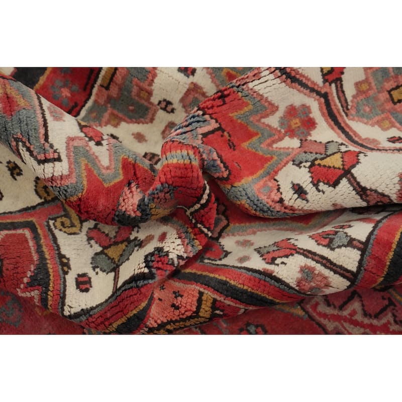 Hand Knotted Oriental 100% Wool Carpet Traditional Medallion Red Heriz Area Rug - 11' 9'' X 8' 7''