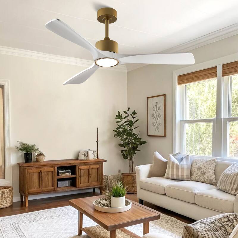 52/60/66 Inch Downrod Ceiling Fan with Light,Plywood Blades,Reversible DC Motor