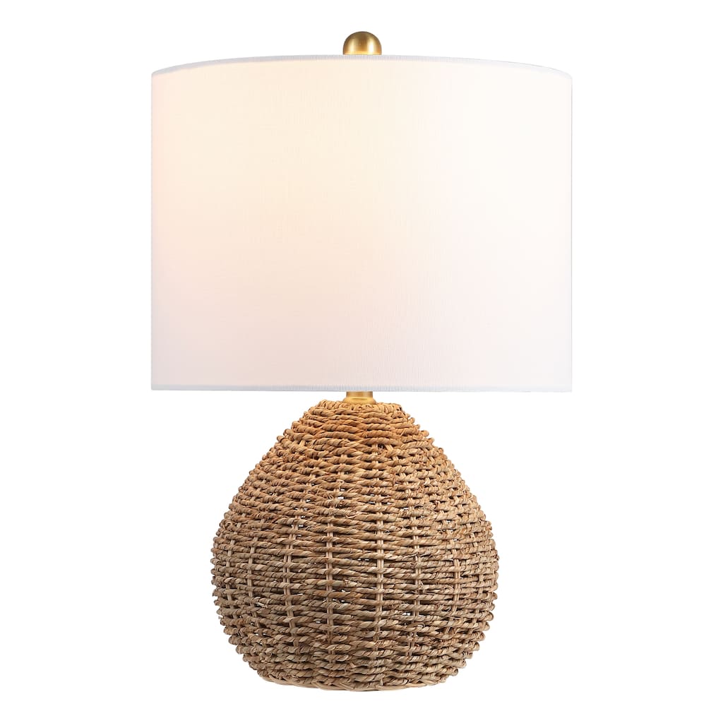 Kona 20.5" Rattan/Iron LED Table Lamp, By JONATHAN Y