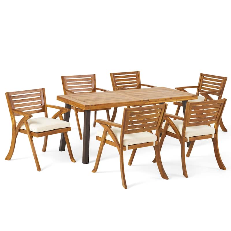 Della - Hermosa 7 piece Acacia Wood Dining Set by Christopher Knight Home