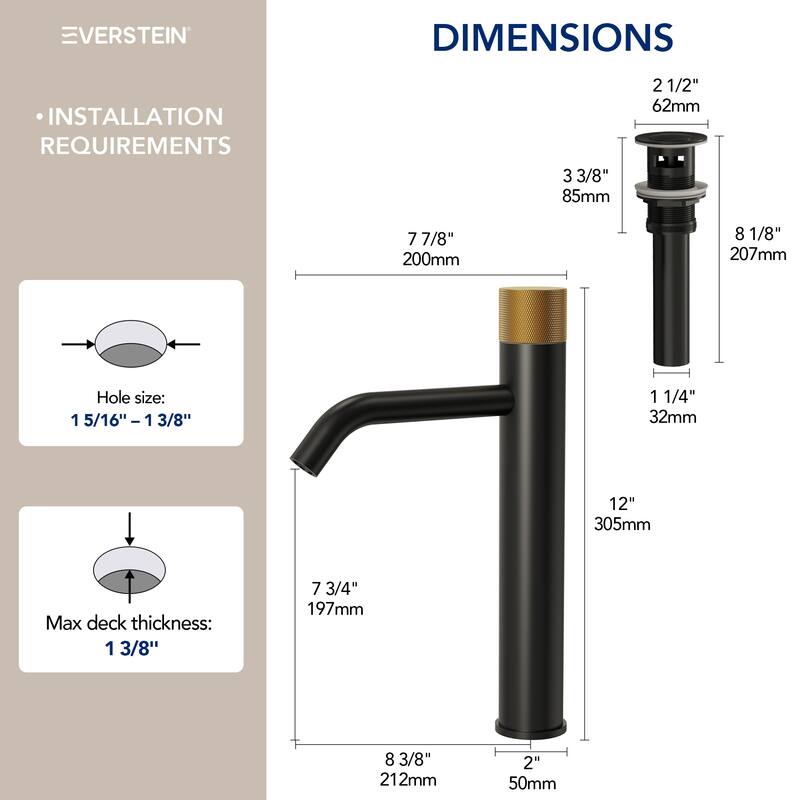 Modern Single Hole Bathroom Faucet,Deck Mount Sink Faucet