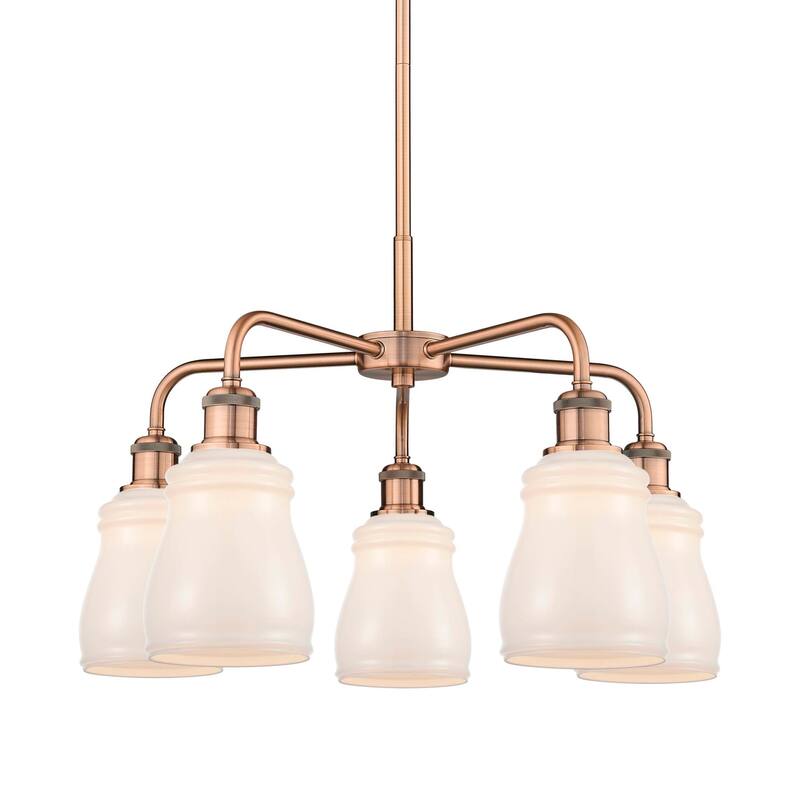 Innovations Lighting 516-5CR-15-23 Ellery Chandelier Ellery 5 Light - Antique Copper / White