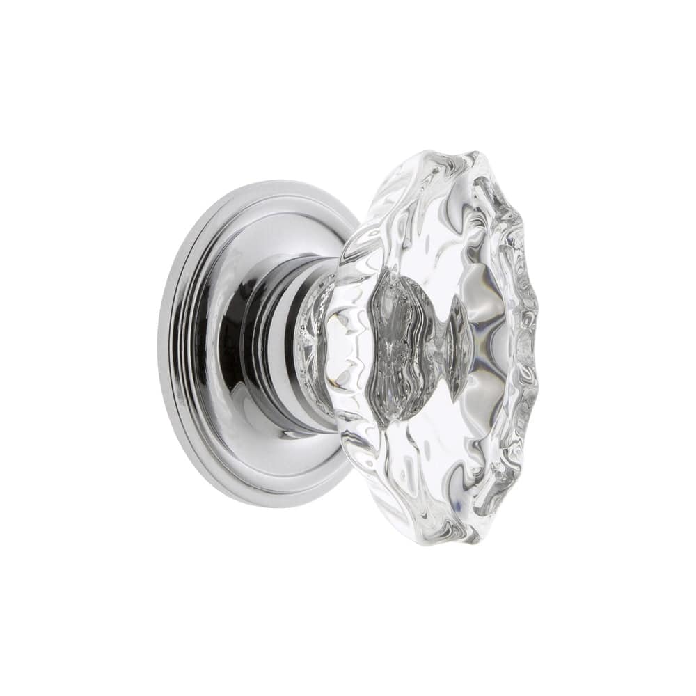 Grandeur BIAR-CRYS-KNOB-GEO Biarritz 1-3/4" Crystal Fluted Farmhouse