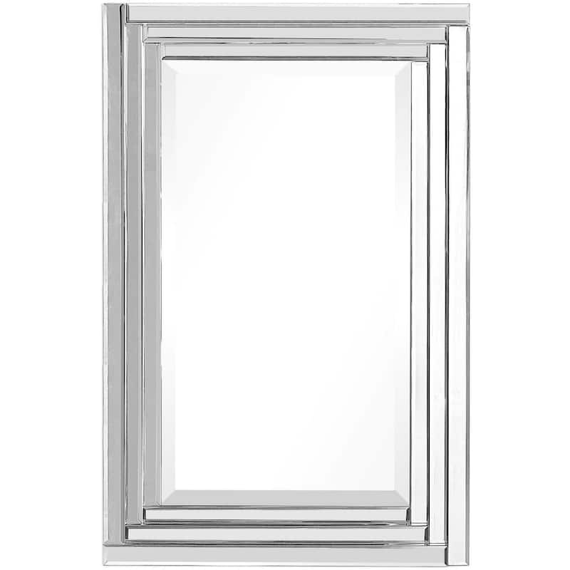 Uttermost Alanna 34" x 22" Rectangular Luxe Frameless Bathroom Wall - Beveled glass
