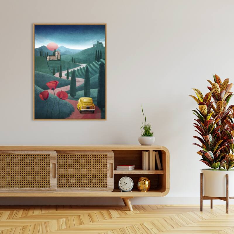 Tuscany by Emel Tunaboylu Framed Canvas Wall Art Print - Sylvie Maple