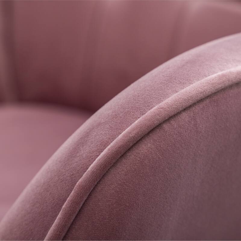 Mauve 33" Polyester Button Tufted Accent Chair