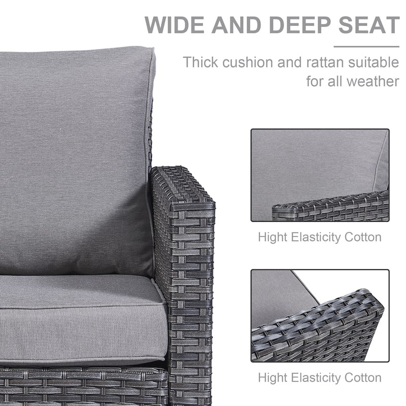 Pocassy (PE)-2 Piece Patio Dining Rocking chair set(Gray Rattan)